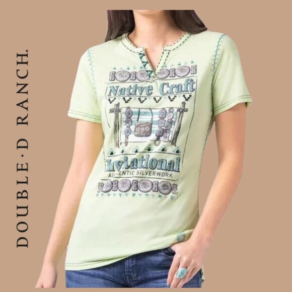 NWT Double D Ranch Native Craft Invitational Top Boho Western Bohemian Casual - Picture 2 of 3